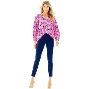 Lilly Pulitzer Alessia Stretch Dinner Pant Size 00 Navy